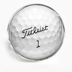 Titleist Golf Ball Cufflinks Silver Set of 2 Cuff Links NEW Golfer Designer